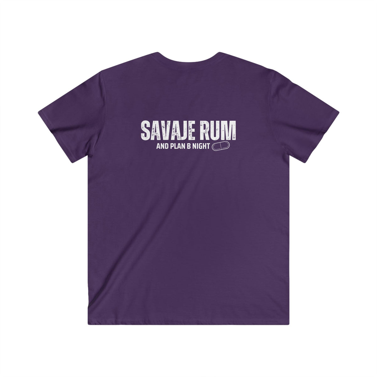 Savaje and Plan B (Front & Back ) - Men's Fitted V-Neck Short Sleeve Tee