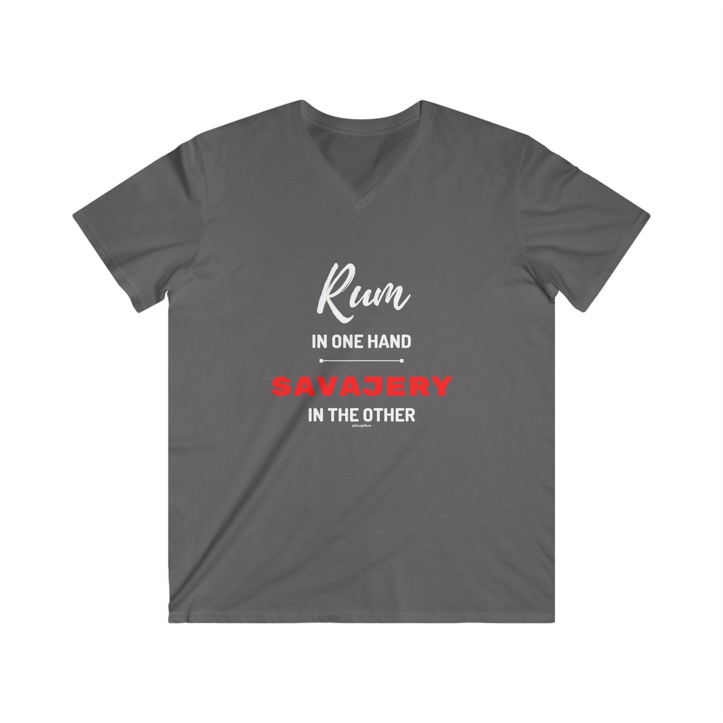 Rum In One Hand - Men's Fitted V-Neck Short Sleeve Tee