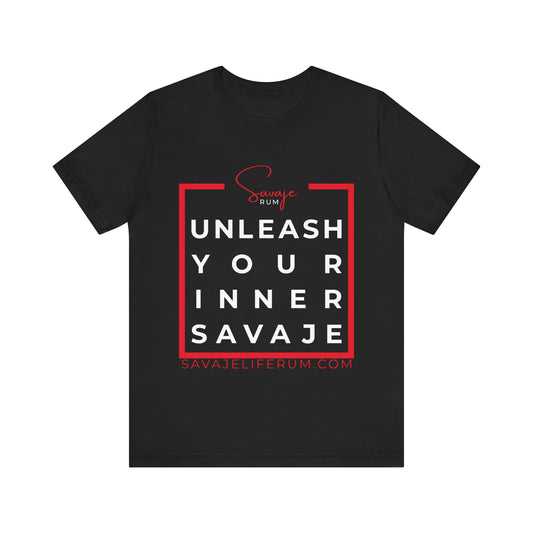 Unleash Your Inner Savage w/ Logo -  Unisex Jersey Short Sleeve Tee